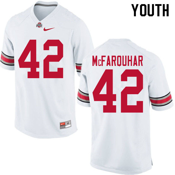 Ohio State Buckeyes Lloyd McFarquhar Youth #42 White Authentic Stitched College Football Jersey